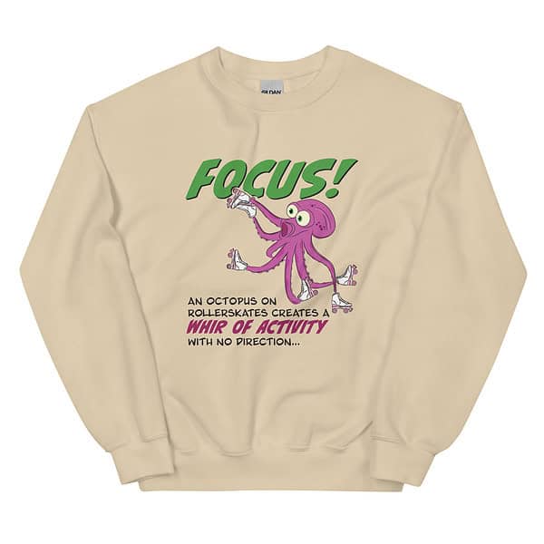 FOCUS! Octopus on Roller-skates Crewneck Sweatshirt - Image 5